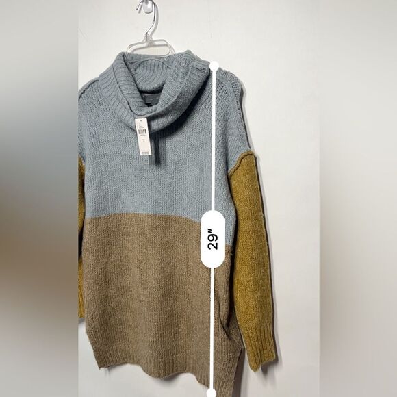 Anthropologie Sunday in Brooklyn Ashley Colorblocked Sweater Neutral Motif S NWT - Picture 3 of 13